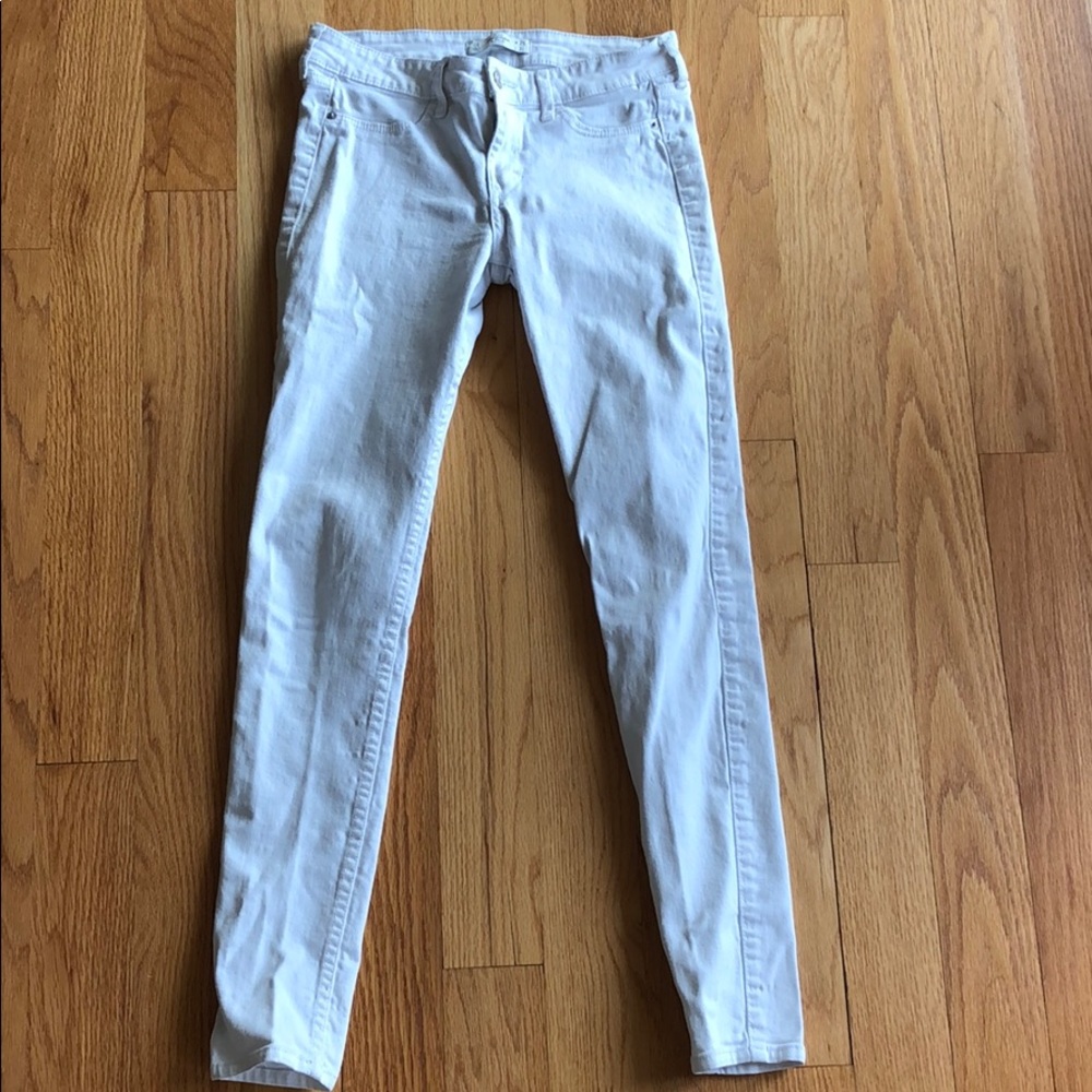 A&F white skinny jeans
